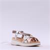 Oh My Sandals Low Wedge Strappy Sandal - Metallic Multi